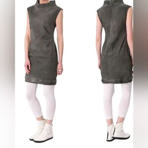 Sarah Pacini Sz 10/ T1 Grey Sleeveless Denim Dress Sheath Women's Med.